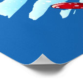 Skiing Santa Poster (Ecke)