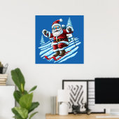 Skiing Santa Poster (Heimbüro)