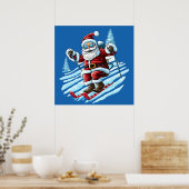 Skiing Santa Poster (Küche)
