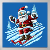 Skiing Santa Poster (Vorne)