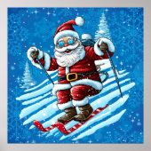 Skiing Santa Poster (Vorne)