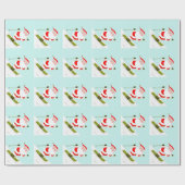 Skiing Santa Skier Geschenk Geschenkpapier (Flach)