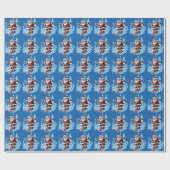 Skiing Santa Wrapping Paper Geschenkpapier (Flach)