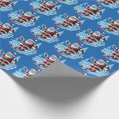 Skiing Santa Wrapping Paper Geschenkpapier (Ecke)