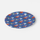 Skiing Santas Weihnachtsbuch Teller (Schrägansicht)