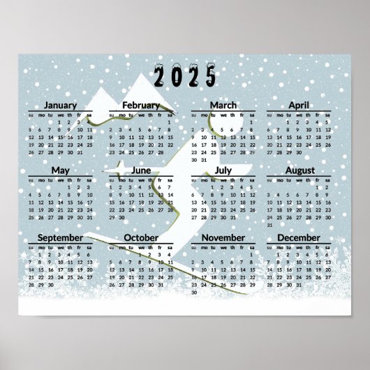 Skiing Scene 2025 Calendar Poster (Vorne)