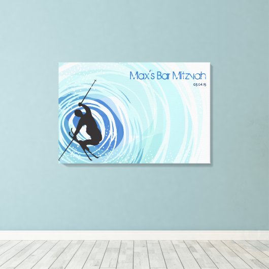 SKIING Sign-In Memory Board Leinwanddruck (Insitu (Holzboden))