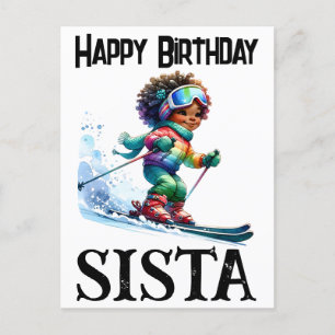 Skiing Sista Der Vater Vatertag Geburtstag Feiertagspostkarte