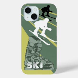 Skiing Ski Boot Army Green iPhone Case