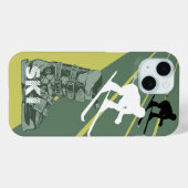 Skiing Ski Boot Army Green iPhone Case (Rückseite (Horizontal))