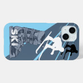 Skiing Ski Boot Blue iPhone Case (Rückseite (Horizontal))