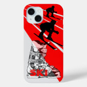 Skiing Ski Boot Red iPhone Case (Rückseite)