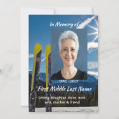 Skiing Skier Celebration of Life Service Einladung (Vorderseite)