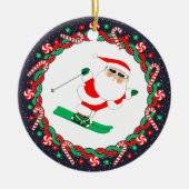 Skiing Skier Holiday Gift Keramik Ornament (Vorne)