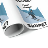 Skiing Skier How About Skiing Ski Lover Geschenkpapier (Rolleneckpunkt)