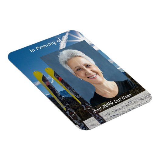 Skiing Skier Memorial Keepsake Magnet (Rechte Seite)