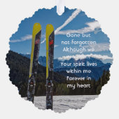 Skiing Skier Memorial Keepsake  Ornament Karte (Rückseite)