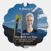 Skiing Skier Memorial Keepsake  Ornament Karte (Vorderseite)