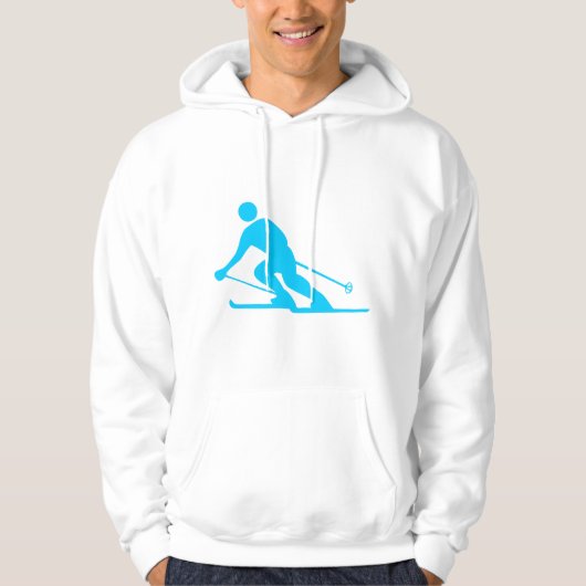 Skiing - Sky Blue Hoodie (Vorderseite)