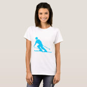 Skiing - Sky Blue T-Shirt (Vorne ganz)