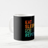 Skiing Sleep Wiederholung Wasserfarbe Kaffeetasse (Vorderseite Links)