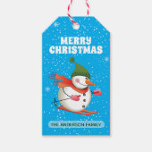Skiing Snowman-Geschenk-Tag Geschenkanhänger (Vorderseite)