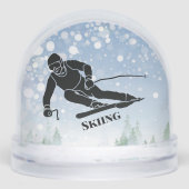 Skiing Sport Design Snow Globe Schneekugeln (Vorderseite)