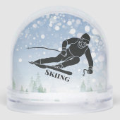 Skiing Sport Design Snow Globe Schneekugeln (Rückseite)