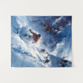 Skiing Tapestry Wandteppich (Vorderseite (Horizontal))