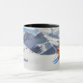 Skiing - Teddy Bear Skier on snow Personalize Tasse (Zentrum)