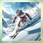 Skiing Window Clying Fensteraufkleber (Blatt 3)