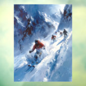 Skiing Window Clying Fensteraufkleber (Blatt 3)