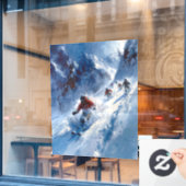 Skiing Window Clying Fensteraufkleber (Café-Fenster)