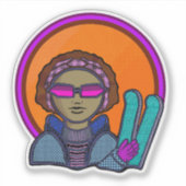 Skiing winter aufkleber (Vorderseite)