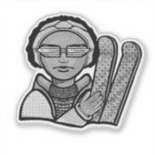 Skiing winter aufkleber (Vorderseite)