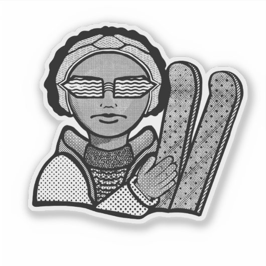 Skiing winter aufkleber (Vorderseite)