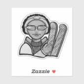 Skiing winter aufkleber (Blatt)