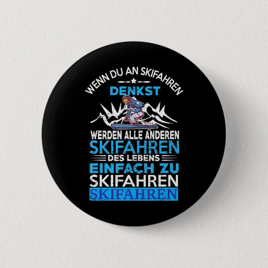 SKIING Winter für Skifahrer Button (Vorderseite)
