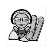 Skiing winter gummistempel (Prägung)