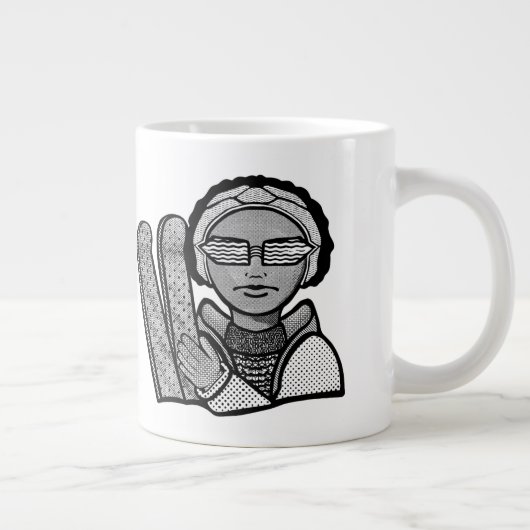 Skiing winter Jumbo-Tasse (Rechts)