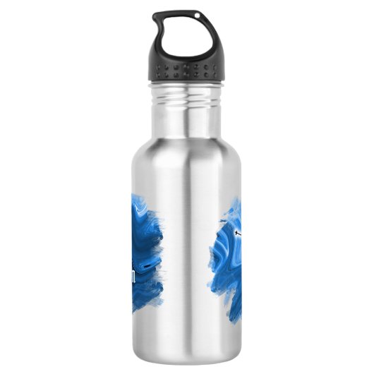 Skiing with Skier Silhouette personalize Edelstahlflasche (Rückseite)