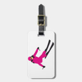skiing woman gepäckanhänger (Vorderseite vertikal)