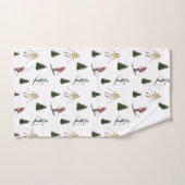 Skiing Women Watercolor Winter Christmas Pattern Badhandtuch Set (Handtuch)