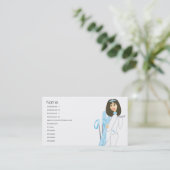 Skikarte Brünett Visitenkarte (Stehend Vorderseite)