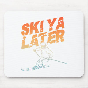 Skikarte für Männer Schneeschuhwandern im Winter Mousepad