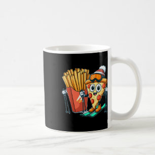 Skikurs für Kinder Pizza Pommes Frites Skifahren Kaffeetasse