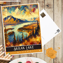 Skilak Lake, Alaska | Vintage Malerei Postkarte