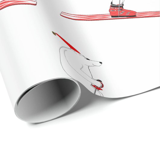 Skilangarmbär Geschenkpapier (Rolleneckpunkt)