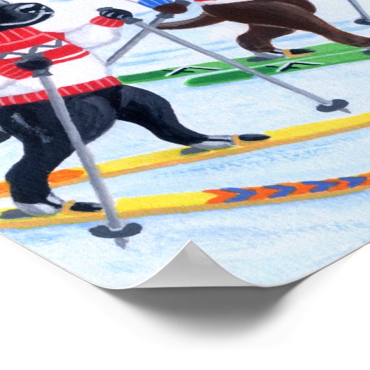 Skilanglauf Labradors Artwork Poster (Ecke)