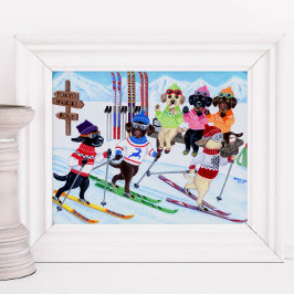 Skilanglauf Labradors Artwork Poster